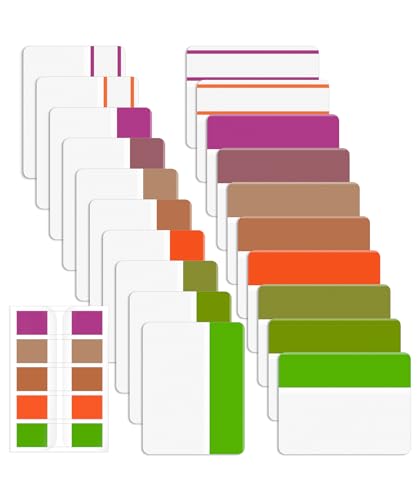 Mr. Pen- Sticky Index Tabs, 500 Pcs, 21 Sets, Colorful | Writable Colored Pages Markers Labels for Reading Notes, Books, Binders, Notebook, Folders and Classify Files - color: Beetroot
