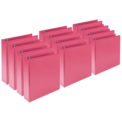 Samsill Plant-Based 2 Inch Durable Round Ring, View Binder, Eco-Friendly, USDA Certified Biobased, 12-Pack, Berry Pink - color: Berry Pink, size: 2", style: 12 Pack