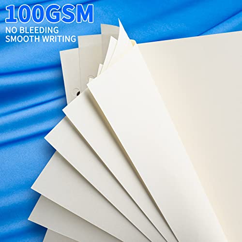 A5 Blank Refill Paper for 6-Ring Binders Planner Traveller Journal Notebook Dairy,Filler Paper Insert, 80 Sheets 160 Pages, Blank - color: White