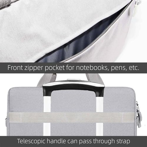 Laptop Carrying Case for 13/14/15 Inch Laptops & Tablets - Double Compartment Shockproof Adjustable Strap Durable & Stylish Business Travel School Bag -Grey - color: Grey