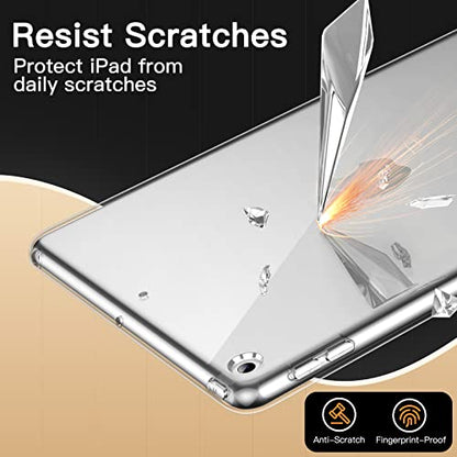 JETech Case for iPad 9/8/7 (10.2-Inch, 2021/2020/2019 Model, 9th/8th/7th Generation), Soft TPU Transparent Slim Shockproof Tablet Cover (Clear) - color: Clear, size: iPad 9/8/7(2021/2020/2019)