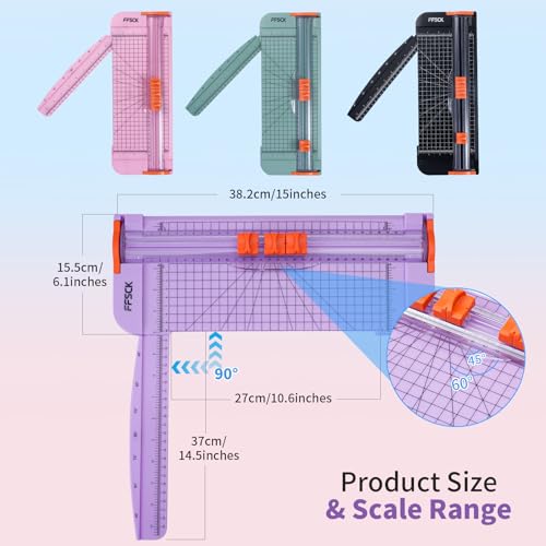 A4 Purple Paper Cutter Slider 12 Inch Titanium Straight Paper Trimmer, Paper Cutter for Classroom Scrapbooking Cutter, Papercraft Supplies - color: Purple
