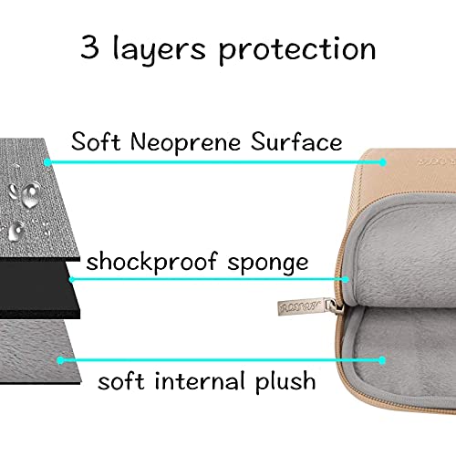 MOSISO Laptop Case 13.3 inch, 13-13.3 inch Laptop Sleeve Bag Compatible with MacBook Air/Pro 13/Pro 14 M5 M4 M3 M2 M1, HP Dell ASUS Lenovo, Neoprene Computer Sleeve Bag with Small Case, Apricot - color: Apricot, size: 13.3 inch