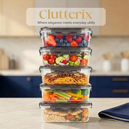 BPA-Free Plastic Airtight Food Storage Containers with Vented Lids, 5-Pack (3.4 Cups Each) for Meal Prep and Leftovers - size: Pack of 5 (3.4 Cup)