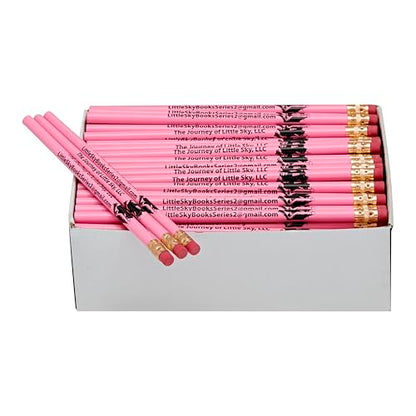 Pencil Guy Promotional Personalized Imprinted Pink Round Pencils | 144 to a box, 19 color(s) to choose from - color: Pink, size: 1 Count (Pack of 144)