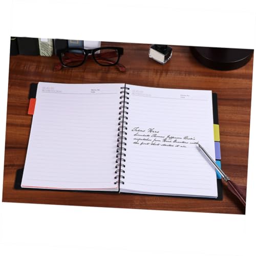 Luxshiny 2pcs A6 Spiral Notebooks 105-sheet Wide Ruled Memo Books with Tabs Spiral Bound Multi-subject Notepads for School Office Daily Planning