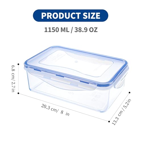 KIGI Food Storage Containers, 4 Sided Locking Lids, Airtight, Leak-Proof & Stackable, Ideal for Meal Prep, Lunch & Leftovers, Microwave & Dishwasher Safe, BPA-Free Plastic, 38 oz, 4.8 Cup, 6 Piece Set - size: 4.8 cup (6-Piece)