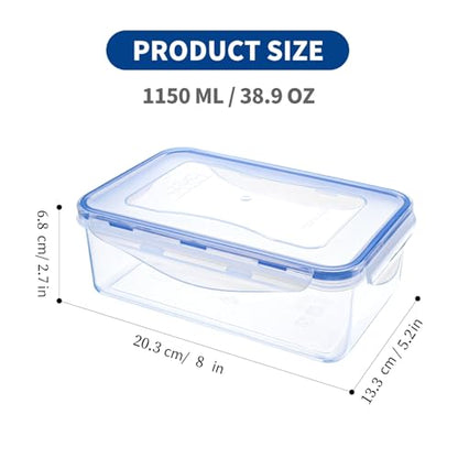 KIGI Food Storage Containers, 4 Sided Locking Lids, Airtight, Leak-Proof & Stackable, Ideal for Meal Prep, Lunch & Leftovers, Microwave & Dishwasher Safe, BPA-Free Plastic, 38 oz, 4.8 Cup, 6 Piece Set - size: 4.8 cup (6-Piece)