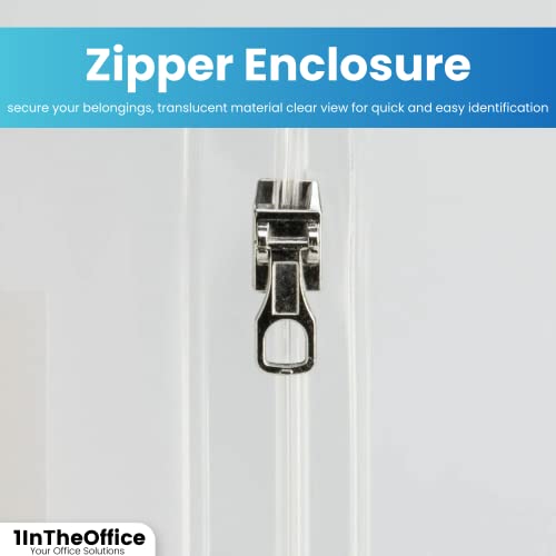 1InTheOffice Clear Pencil Pouch, Pencil Pouch for 3 Ring Binder, Zippered, Vinyl, 8 Pack