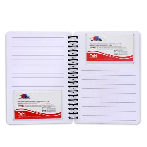 Business Card Organizer Business Card Holder Book, Portable Credit Card Organizer, Managing All Card Holder Notebook, Card Manage and Remind Important Matters of Card, Capacity: 58 Crads (lined) - color: Black-Lined