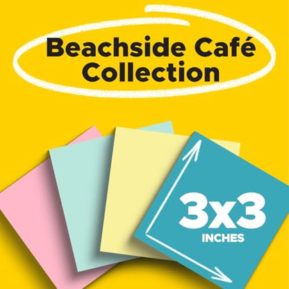 Post-it Notes, 3 x 3 in, Beachside Café Collection, 4 Pads | School Supplies and Office Products