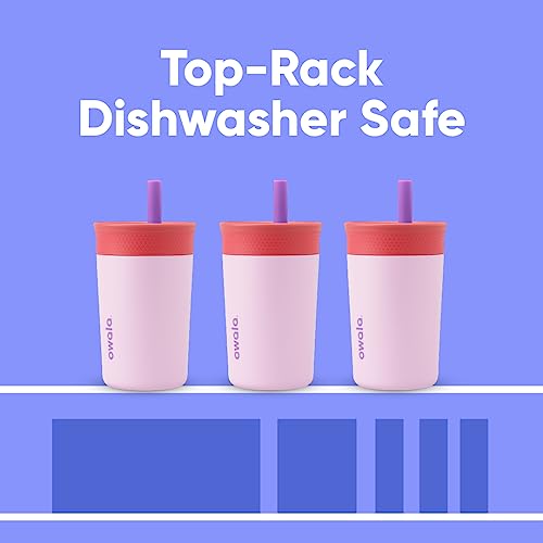 Owala Kids Insulation Stainless Steel Tumbler with Spill Resistant Flexible Straw, Easy to Clean, Kids Water Bottle, Great for Travel, Dishwasher Safe, 12 Oz, Navy and Blue (Home Base) - color: Home Base, size: 12 Ounces