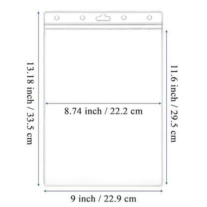 Elsjoy 10 Pack 8.5" x 11" Letter Size Job Ticket Holders, Waterproof Resealable Zip Paper Page Sheet Protectors, Heavy Duty Clear Document Sleeve, Vertical