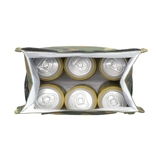 2nd Childhood Insulated Lunch Bag for Men, Durable & Reusable, Camo | Slim lunch bag with carry handle, two mesh side pockets and a back slip pocket; insulated liner keeps food cool - color: Camo