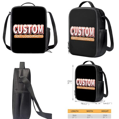 Customization Backpack School Set 3Pcs with Lunch Box Pencil Case Sports Bookbag Back Pack Lightweight Casual Daypacks for Elementary Primary Middle School - color: A-custom
