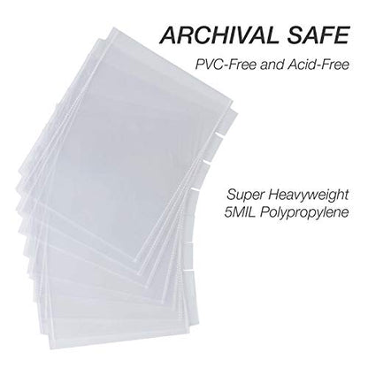 Samsill Junior 8 Tab Recipe Dividers, Recipe Sleeves, Sheet Protector Dividers with Tab Inserts, Clear, Super Heavyweight, Top Loading, 3 Hold Punched, Fits 8x9 Inch Mini Recipe Binders, Archival Safe - size: 1 Pack, style: Tabbed (Mini)