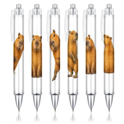 6-Piece Cute Capybara Pen Set, Funny Animal Ballpoint Pens for Women Men Kids Teens, Gift for Her Him Friends Coworkers, Birthday Christmas Valentines Easter Gift, School Supplies Desk Accessories