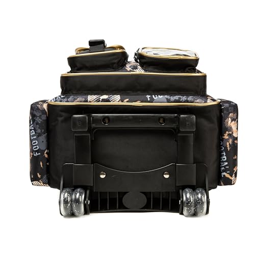 Meetbelify Kids Rolling Backpack with Wheels for Boys Rolling Backpacks with Lunch Box for Elementary School Students 3 in 1 Football Travel Luggage Suitcase for Boys Age 8-10 - color: Boy 03