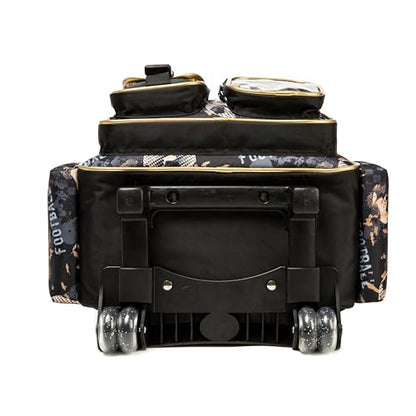 Meetbelify Kids Rolling Backpack with Wheels for Boys Rolling Backpacks with Lunch Box for Elementary School Students 3 in 1 Football Travel Luggage Suitcase for Boys Age 8-10 - color: Boy 03