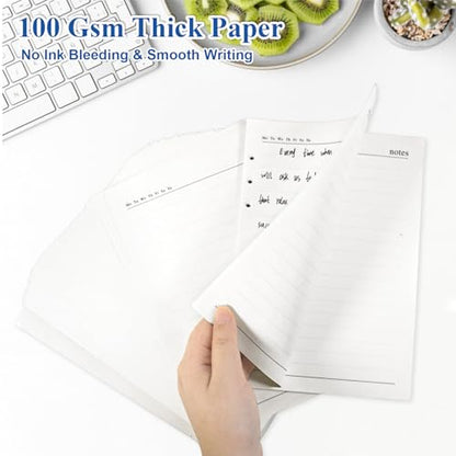 SAYEEC Refill Paper Loose Leaf Lined Paper for A5 Planner Organizer, 80 Sheets 6 Holes Ring Binder Planner for Journals Notebooks Diaries Inserts (3 Pack Refillable Loose Leaf) - color: 3 Pack Refillable Paper