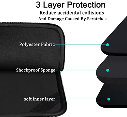 Laptop Case Sleeve 15.6 inch, Durable Shockproof Protective Computer Carrying Cover with Front Pocket, Briefcase Handbags Laptop Sleeve Bag for 15.6 inch HP, Dell, Acer, Asus, Notebook, Black - color: Black, size: 15.6 inch