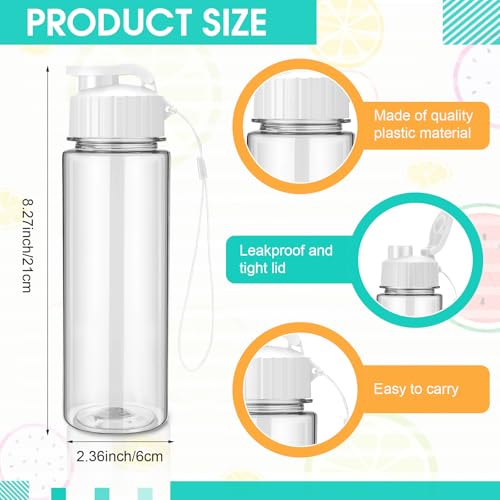 Mifoci 20 Pieces Water Bottle Bulk 17 oz Plastic Water Bottles Bulk Gym Sports Adults Reusable Large Bottles with Leak Proof Flip Top for Party Outdoor (White) - color: White