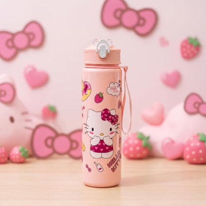 Cartoon Huntrix Water Bottle for Girls, 25oz Leak Proof with Straw Lid, Gifts for Girls (Kitty) - color: Kitty