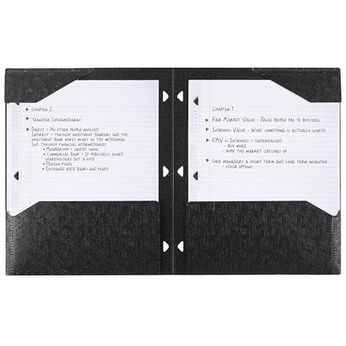 Five Star 2-Pocket Folder, Plastic Folder with Stay-Put Tabs, Fits 3-Ring Binder, Holds 8-1/2" x 11" Paper, Black (333420G-ECM) - color: Black
