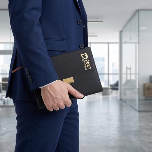 Daily Planner Notebook Portable Pu Leather Organizer with Magnetic Closure 2027 Elegant and Practical Personal Planner for Business Trips and Travel for Professionals