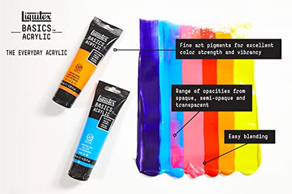 Liquitex BASICS Acrylic Paint Set 6x118ml (4-oz), Metallic - style: Metallic 6 x 118ml (4-oz)