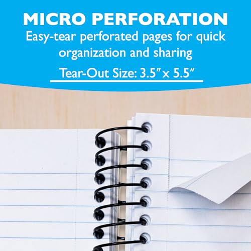 BAZIC PRODUCTS Poly Spiral Wide-Ruled Fat Book, 4 x 5.5 in, 8 Titles | 150 wide-ruled sheets, poly-cover spiral fat book, wire binding, compact 4 x 5.5 in, Durable wipe-clean cover - size: 8-Pack