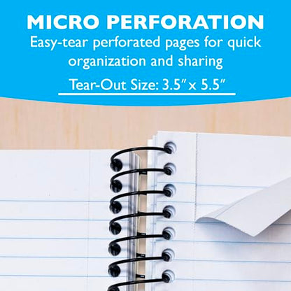 BAZIC PRODUCTS Poly Spiral Wide-Ruled Fat Book, 4 x 5.5 in, 8 Titles | 150 wide-ruled sheets, poly-cover spiral fat book, wire binding, compact 4 x 5.5 in, Durable wipe-clean cover - size: 8-Pack