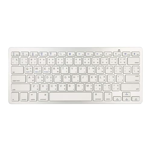 Wireless Thai Keyboard, Minority Language Ultra Thin Lightweight Silent Bluetooth Keyboards for Laptop/Computer/Surface/Desktop/Smart TV (Thai) - style: Thai