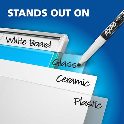 EXPO Dry Erase Markers, Low Odor Ink, Black, Fine Tip, 12 Count - Whiteboard, Calendar, Organization, Essential Supplies for Office, School, Classroom, Teachers