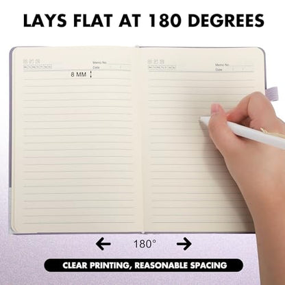 Aodaer 12 Set Lined Notebook Journals with Pens A5 Notebooks 100 GSM College Ruled Hardcover Notebook PU Leather Notepad with Pen Holder for Office School, 5.7 x 8.3 Inches, Lavender - color: Lavender