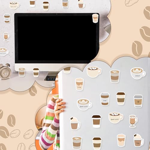 Xqumoi 30 Pack Coffee Cup Sticky Notes - Funny Self Sticky Notepads Writing Memo Pads for Coffee Lover Office School Supplies Student Kids Gift Class Reward Birthday Party Favors Goodies Bag Fillers - style: Coffee Cup (Style 2)