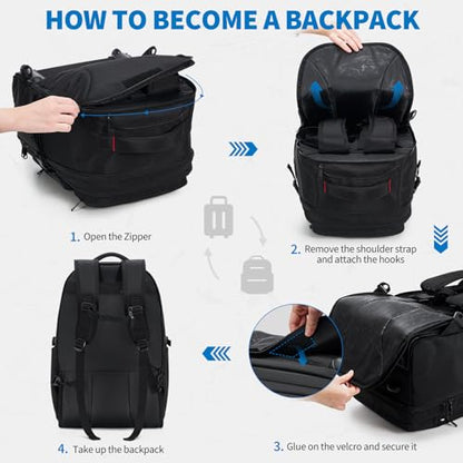 OIWAS Rolling Backpack, Travel Backpack with Wheels, 17 Inch Laptop Roller Backpacks, Business Wheeled Backpacks for Women Men