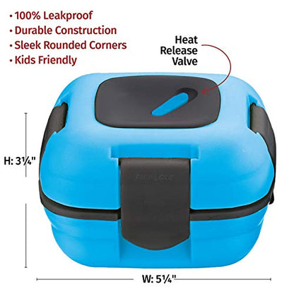 Pinnacle Insulated Leak Proof Lunch Box for Adults and Kids - Thermal Lunch Container With NEW Heat Release Valve 16 oz ~Set of 2~ Blue-Green - color: Blue-green