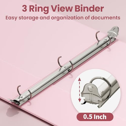 SUNEE 1.3cm(1/2인치) 바인더 3링 6팩, 3링 바인더 클리어 뷰 PVC 프리 벌크 (21.6 x 27.9cm(8.5 x 11인치) 적합), 학교 또는 사무용품, 파스텔 바인더 - color: 파스텔 모음, size: 0.5 Inch