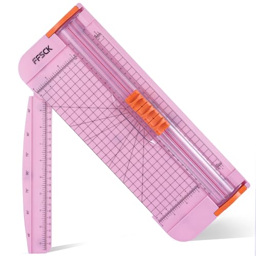 A4 Pink Paper Cutter Slider 12 Inch Titanium Straight Paper Trimmer, Paper Cutter for Classroom Scrapbooking Cutter, Papercraft Supplies - color: Pink