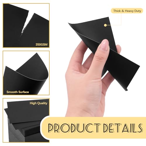 Bercoor 300 Pieces Blank 3 x 5 Inch Index Cards, Heavy Note Cards Study Cards for Office, School Learning, Black