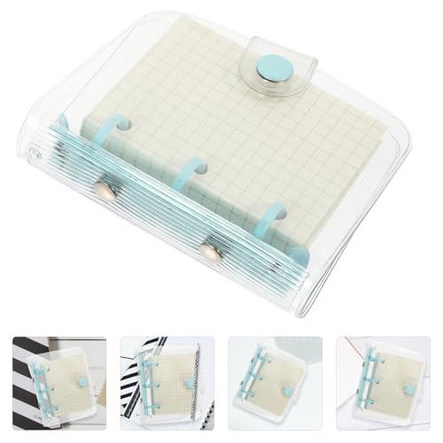 Parliky Mini 3-ring Loose-leaf Notepad with Blue Binder, Portable Small Notebook for Students Scrapbooking and Note Taking, Refillable Writing Pad for Office and School Use