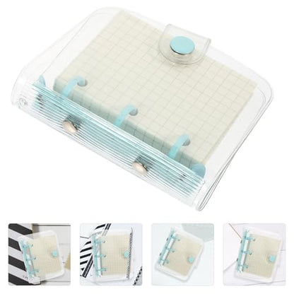 Parliky Mini 3-ring Loose-leaf Notepad with Blue Binder, Portable Small Notebook for Students Scrapbooking and Note Taking, Refillable Writing Pad for Office and School Use