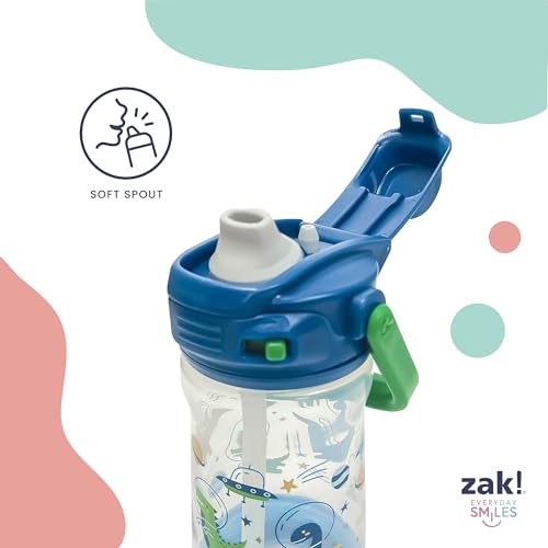 Zak Designs Bluey Beacon Kids Water Bottle for Travel or At Home, 12oz Plastic is Durable and Leak-Proof with Liquid Lock Spout, Cover, Carry Handle, Protective Base (Bluey) - color: Bluey