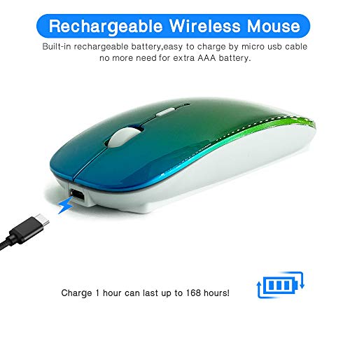 KLO Bluetooth Mouse for MacBook/Laptop/Notebook/pc/iPad/Chromebook, Wireless Mouse for MacBook Pro/AIR (Green Blue) - color: Green Blue