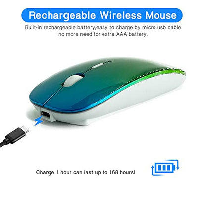 KLO Bluetooth Mouse for MacBook/Laptop/Notebook/pc/iPad/Chromebook, Wireless Mouse for MacBook Pro/AIR (Green Blue) - color: Green Blue
