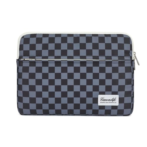 Canvaslife Black Checker Pattern Laptop Sleeve Case Cover with Pocket for MacBook Pro 14 inch and 14 inch-14.4 inch HP, Lenovo, Dell, ASUS, Acer Notebook Computer - color: Black Checker, size: 14 inch / 14.0 inch