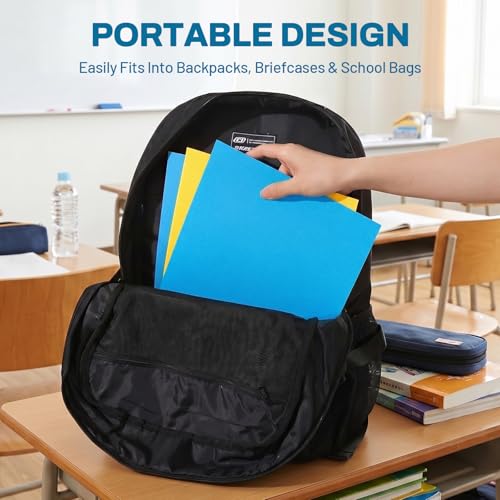 SUNEE Two Pocket Folders, 100 Pack File Folders with Business Card Slot, Textured Paper, Fit Letter Size Paper, Paper File Folder for School Office Home Business, Blue - color: Blue, style: 100-Pack