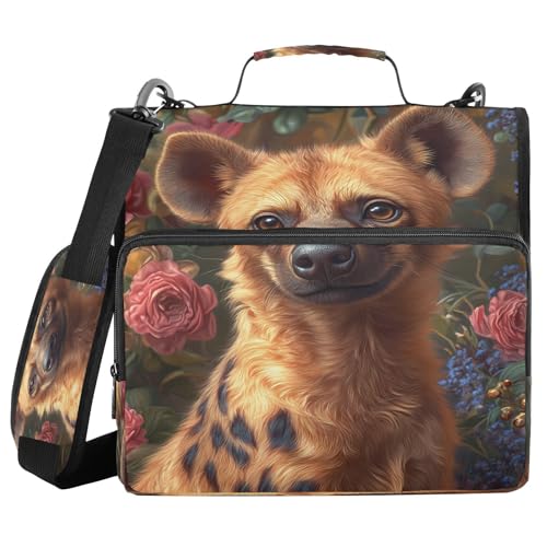 3 Ring Zipper Binder Cartoon Dog Binders Bag with Shoulder Strap 500 Sheets Paper Organizer Trapper Keeper Documents Storage File Folder for School Office - color: A936