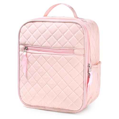 Aileam Lunch Box Lunch Bag for Women Cute Girls Lunch Box Insulated Womens Lunch Bag For Work Quilted Large Capacity Reusable Insulated Cooler for Work School Picnic Travel, Light Pink - color: Light Pink